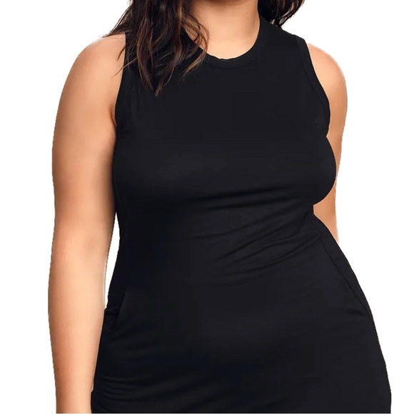 NWT Lulus 1X-3X (16-24) Black Sleeveless Maxi With Pockets (D99.14) - Picture 3 of 7